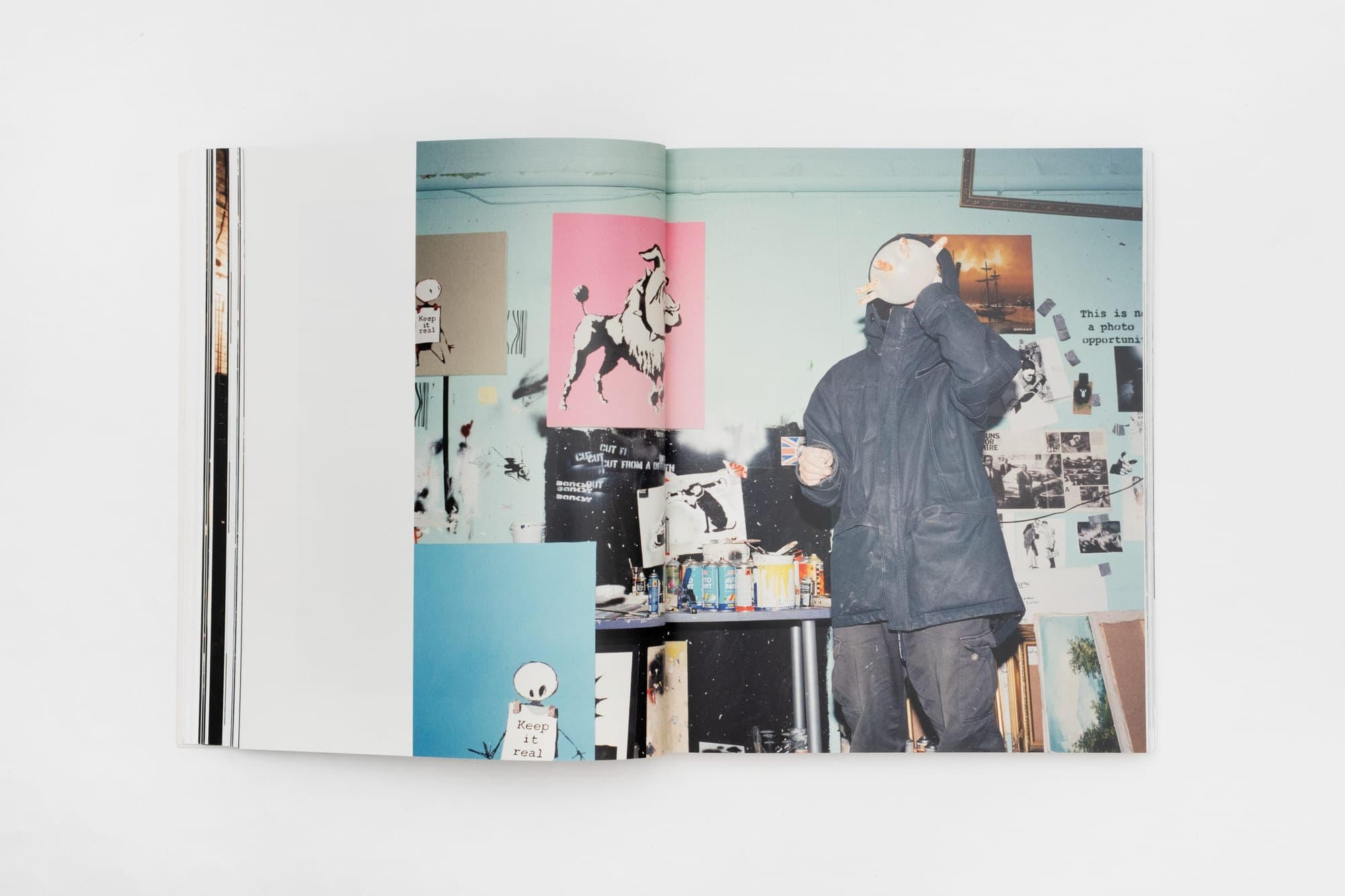 Spread — a visitor inside the gallery, from Banksy Captured